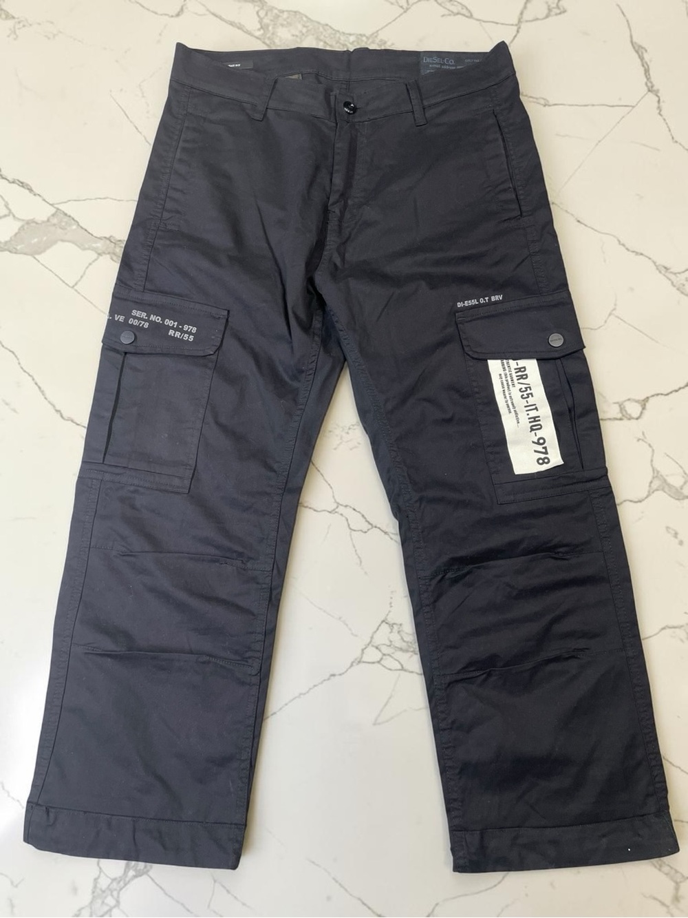 Diesel Black Cargo Pants Made In Italy Size 32